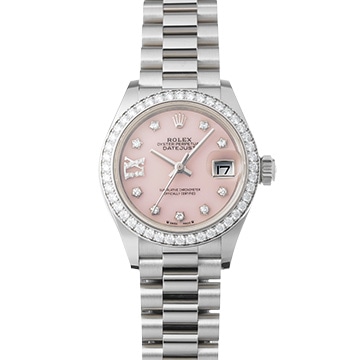 ロレックス レディ デイトジャスト 279139RBR ピンクオパール/スターダイヤモンド レディース 時計 【中古】【wristwatch】