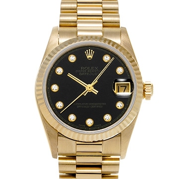 ロレックス デイトジャスト 31 68278G ブラック/ダイヤモンド ユニセックス 時計 【中古】【wristwatch】
