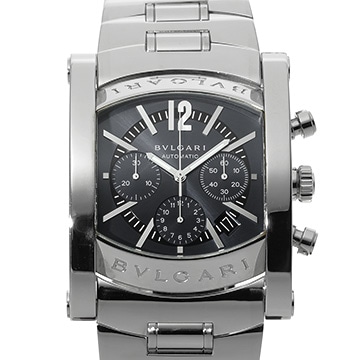 ブルガリ アショーマ クロノグラフ AA48SCH ブラック メンズ 時計 【中古】【wristwatch】
