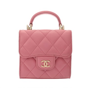 シャネル マトラッセ チェーンクラッチ  ピンク AP2682 ラムスキン レディース バッグ 【中古】【bag】