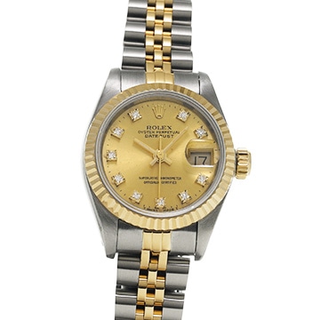 ロレックス デイトジャスト 69173G シャンパン/ダイヤモンド レディース 時計 【中古】【wristwatch】