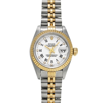 ロレックス デイトジャスト 69173G ホワイト/ダイヤモンド レディース 時計 【中古】【wristwatch】