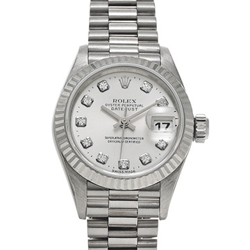 ロレックス デイトジャスト 69179G シルバー/ダイヤモンド レディース 時計 【中古】【wristwatch】