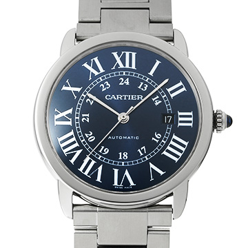 カルティエ ロンドソロ XL WSRN0023 ブルー メンズ 時計 【中古】【wristwatch】