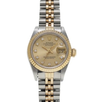 ロレックス デイトジャスト 69173G シャンパン/ダイヤモンド レディース 時計 【中古】【wristwatch】