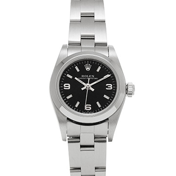 ロレックス オイスターパーペチュアル 76080 ブラック レディース 時計 【中古】【wristwatch】