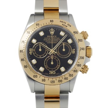 ロレックス コスモグラフ デイトナ 116523G ブラック/ダイヤモンド メンズ 時計 【中古】【wristwatch】
