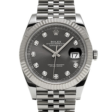 ロレックス デイトジャスト 41 126334G スレートグレー/ダイヤモンド メンズ 時計 【中古】【wristwatch】