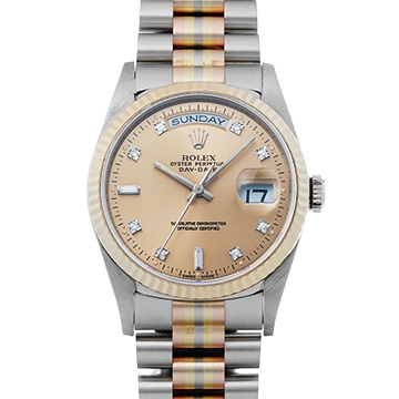 ロレックス デイデイト トリドール 18239BIC シャンパン/ダイヤモンド メンズ 時計 【中古】【wristwatch】