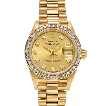 ロレックス デイトジャスト 69138G シャンパン/ダイヤモンド レディース 時計 【中古】【wristwatch】