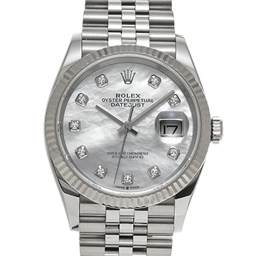 ロレックス デイトジャスト 36 126234NG ホワイトシェル/ダイヤモンド メンズ 時計 【中古】【wristwatch】