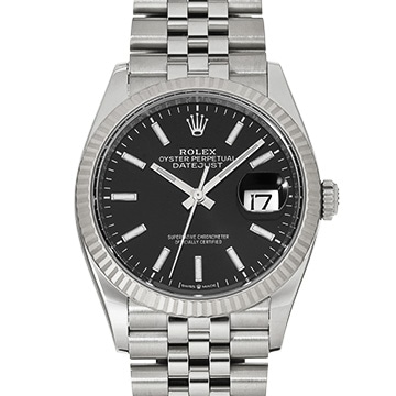 ロレックス デイトジャスト 36 126234 ブライトブラック メンズ 時計 【中古】【wristwatch】
