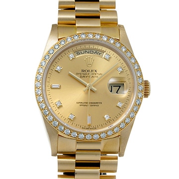ロレックス デイデイト 18348A シャンパン/ダイヤモンド メンズ 時計 【中古】【wristwatch】