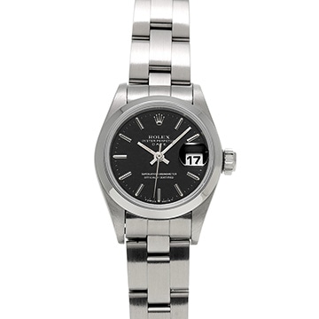 ロレックス オイスターパーペチュアル デイト 69160 ブラック レディース 時計 【中古】【wristwatch】