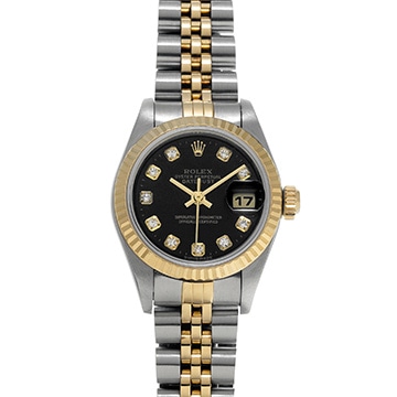 ロレックス デイトジャスト 79173G ブラック/ダイヤモンド レディース 時計 【中古】【wristwatch】
