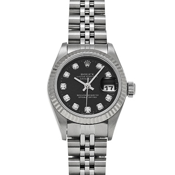 ロレックス デイトジャスト 69174G ブラック/ダイヤモンド レディース 時計 【中古】【wristwatch】