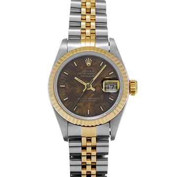 ロレックス デイトジャスト 69173 ウォールナット レディース 時計 【中古】【wristwatch】