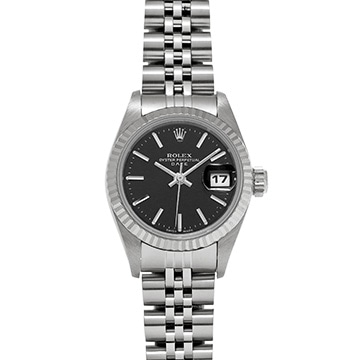 ロレックス デイトジャスト 26 69174 ブラック レディース 時計 【中古】【wristwatch】