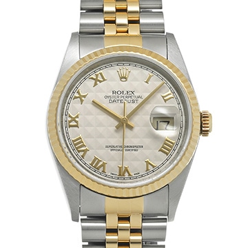 ロレックス デイトジャスト 16233 アイボリーピラミッド メンズ 時計 【中古】【wristwatch】