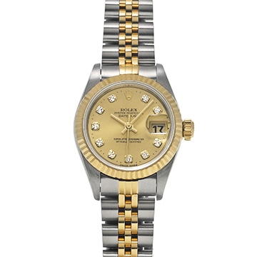 ロレックス デイトジャスト 26 69173G シャンパン/ダイヤモンド レディース 時計 【中古】【wristwatch】