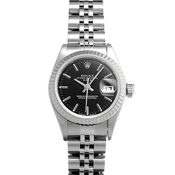 ロレックス デイトジャスト 26 69174 ブラック レディース 時計 【中古】【wristwatch】