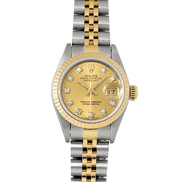 ロレックス デイトジャスト 69173G シャンパン/ダイヤモンド レディース 時計 【中古】【wristwatch】