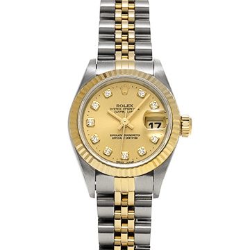 ロレックス デイトジャスト 69173G シャンパン/ダイヤモンド レディース 時計 【中古】【wristwatch】