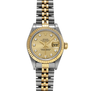 ロレックス デイトジャスト 69173G シャンパン/ダイヤモンド レディース 時計 【中古】【wristwatch】