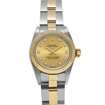 ロレックス オイスターパーペチュアル 67193G シャンパン/ダイヤモンド レディース 時計 【中古】【wristwatch】