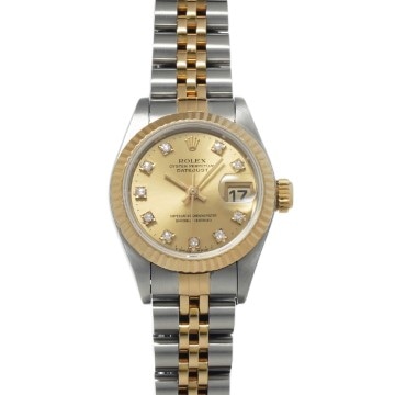 ロレックス デイトジャスト 69173G シャンパン/ダイヤモンド レディース 時計 【中古】【wristwatch】