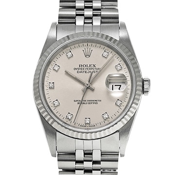 ロレックス デイトジャスト 36 16234G シルバー/ダイヤモンド メンズ 時計 【中古】【wristwatch】