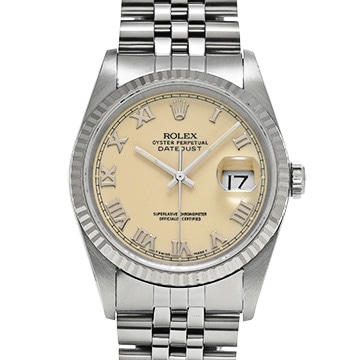 ロレックス デイトジャスト 16234 アイボリー メンズ 時計 【中古】【wristwatch】