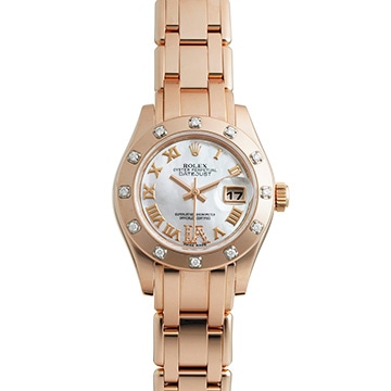 ロレックス デイトジャスト パールマスター 80315NR ホワイトシェル/ダイヤモンド レディース 時計 【中古】【wristwatch】