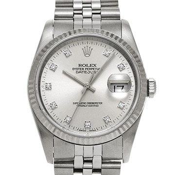 ロレックス デイトジャスト 36 16234G シルバー/ダイヤモンド メンズ 時計 【中古】【wristwatch】