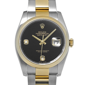 ロレックス デイトジャスト 116203 ブラック/ダイヤモンド メンズ 時計 【中古】【wristwatch】