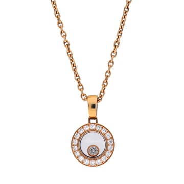 ショパール ハッピーダイヤモンド アイコン ネックレス  ピンク K18ピンクゴールド PG レディース ジュエリー 【中古】【jewelry】