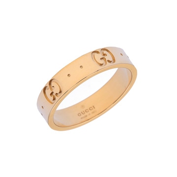 グッチ GG柄 アイコン リング #9 ゴールド K18イエローゴールド YG レディース ジュエリー 【中古】【jewelry】