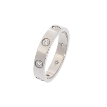 カルティエ ミニラブリング フルダイヤ #52 シルバー K18ホワイトゴールド WG レディース ジュエリー 【中古】【jewelry】