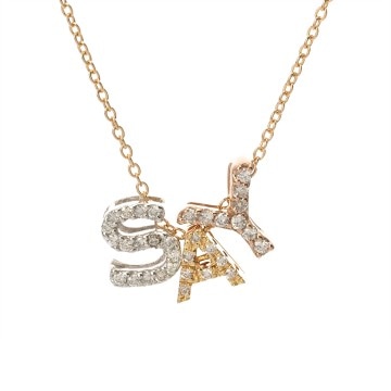 ポンテヴェキオ イニシャルSAYネックレス ダイヤモンド ゴールド K18YG/PG/WG レディース ジュエリー 【中古】【jewelry】
