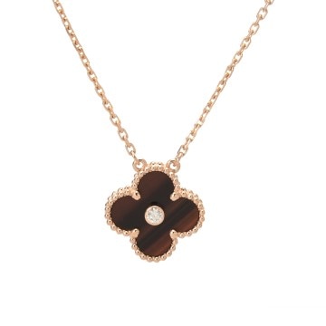ヴァン クリーフ&アーペル ヴィンテージ アルハンブラ ネックレス 1Pダイヤ ピンク K18ピンクゴールド PG レディース ジュエリー 【中古】【jewelry】