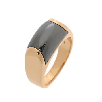 ブルガリ トロンケットリング ＃12.5 ヘマタイト ゴールド K18イエローゴールド YG レディース ジュエリー 【中古】【jewelry】