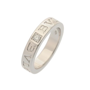 ブルガリ ブルガリブルガリリング 1Pダイヤ ゴールド K18ホワイトゴールド WG レディース ジュエリー 【中古】【jewelry】