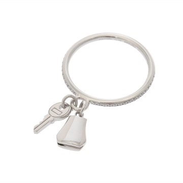 エルメス ケリークロシェットPM リング #53 ダイヤ シルバー K18ホワイトゴールド WG レディース ジュエリー 【中古】【jewelry】