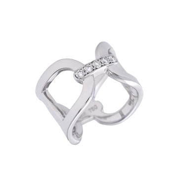セリーヌ ダイヤリング #11 シルバー K18ホワイトゴールド WG レディース ジュエリー 【中古】【jewelry】