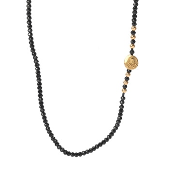 ネイバーフッド ブラックスピネル ホワイト K18イエローゴールド YG レディース ジュエリー 【中古】【jewelry】