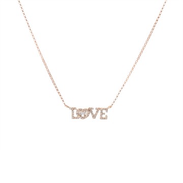 ノーブランド ダイヤ 0.33ct LOVE ゴールド K18ピンクゴールド PG レディース ジュエリー 【中古】【jewelry】