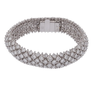 ノーブランド Adler/アドラー フルパヴェ ブレスレット 22.10ct シルバー K18ホワイトゴールド WG レディース ジュエリー 【中古】【jewelry】