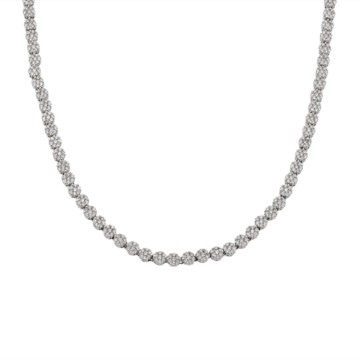 ノーブランド ダイヤネックレス 3.00ct シルバー K18ホワイトゴールド WG レディース ジュエリー 【中古】【jewelry】