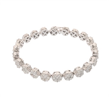 ノーブランド ダイヤ 10.00ct シルバー K18ホワイトゴールド WG ユニセックス ジュエリー 【中古】【jewelry】