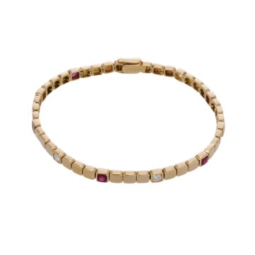 ジュネ ルビー 0.95ct ダイヤ 0.66ct ゴールド K18イエローゴールド YG レディース ジュエリー 【中古】【jewelry】